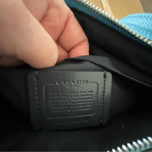 NWOT Coach Signature Aqua Mini Gallery File Crossbody with Adjustable Strap - Picture 7 of 14